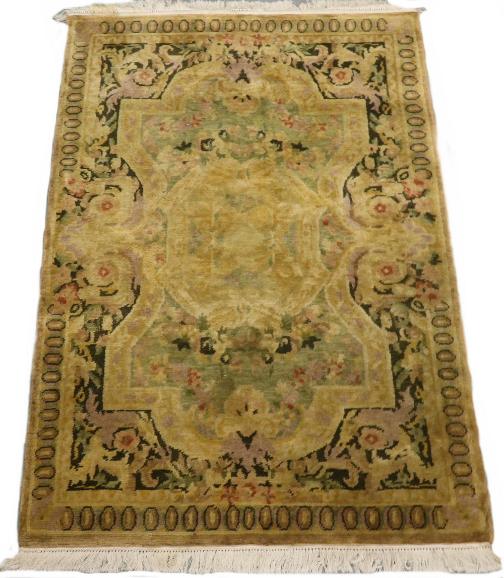 Appraisal: AUBUSSON STYLE RUG - ' X '- India late th