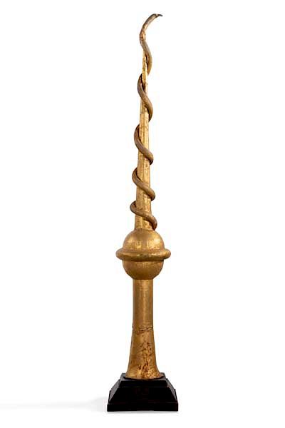 Appraisal: A gilt metal spire apothecary trade sign A gilt metal