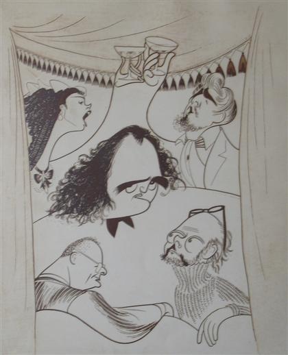 Appraisal: AL HIRSCHFELD american - A TOAST TO THE ARTS -