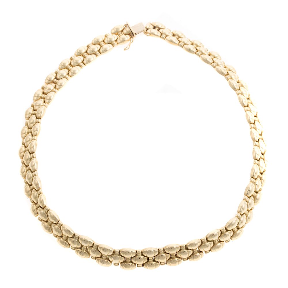 Appraisal: A Ladies Wide Link Necklace in K K yellow gold