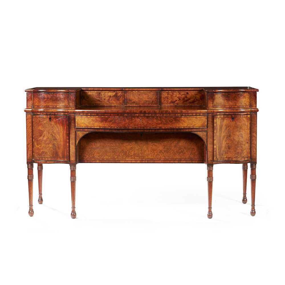 Appraisal: REGENCY MAHOGANY AND EBONY SIDEBOARD EARLY TH CENTURY the inverted