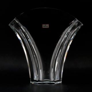 Appraisal: Large Baccarat Gingko Clear Crystal Vase in Original Box Large