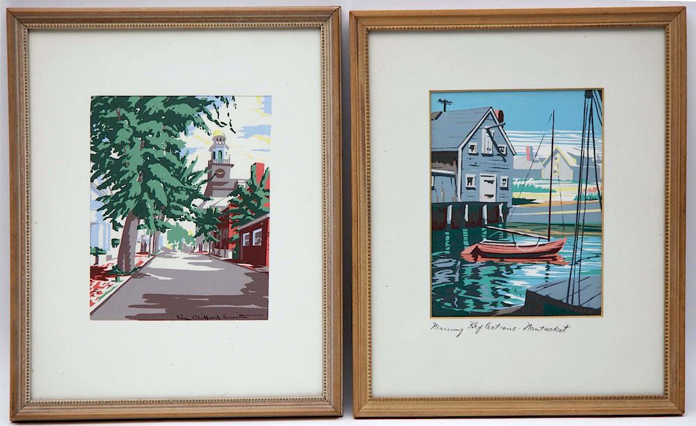 Appraisal: Pair of Roy Clifford Smith Serigraphs Morning Reflections and Orange