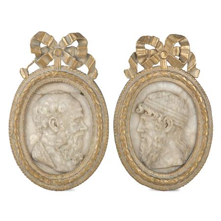 Appraisal: Pair of Italian Neoclassical Marble Portrait Relief Plaques Estimate -