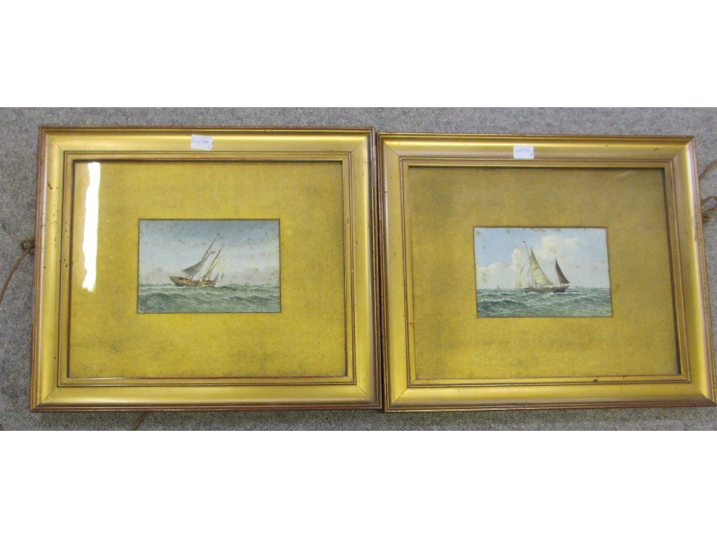 Appraisal: T ROBINSON Two watercolours of sailing boats signed