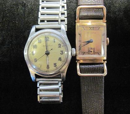 Appraisal: Two gentleman's wristwatches One karat rose gold filled Hamilton rectangular