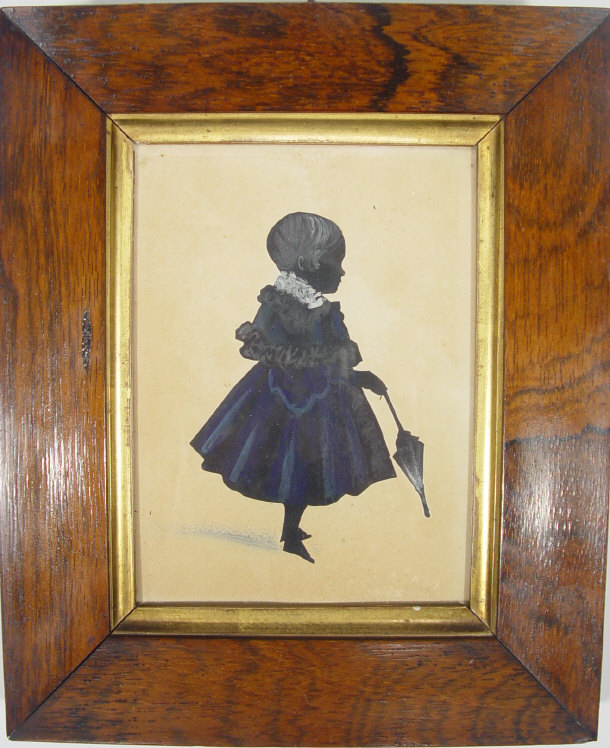 Appraisal: th Century silhouette of a young child in a rosewood