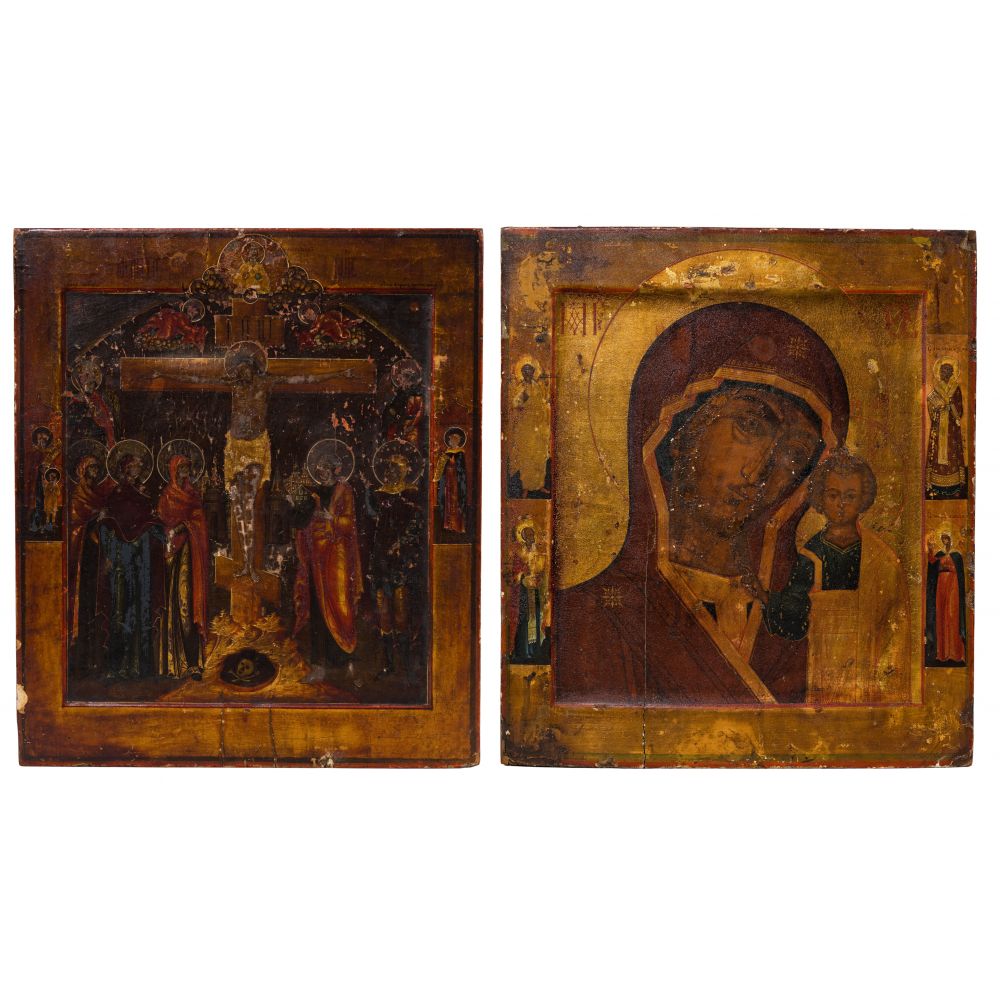 Appraisal: EASTERN ORTHODOX ICONS icons including Russian depiction of Madonna and