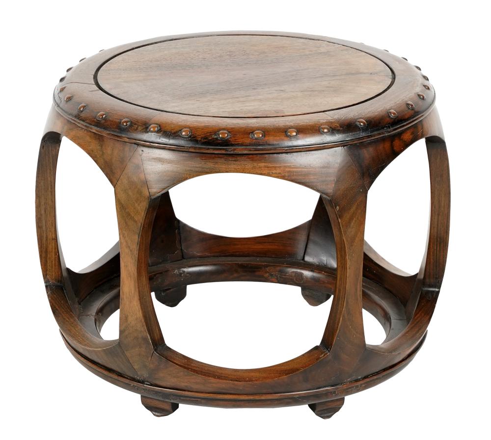 Appraisal: CHINESE HARDWOOD TABORETProvenance The Estate of Henry and Lillian Mosauer