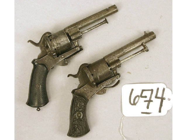 Appraisal: Pair of Belgium pinfire civil war era revolvers one being