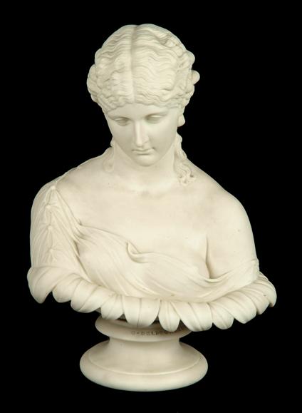 Appraisal: A Copeland parian bust of Clytie typically modelled with petal