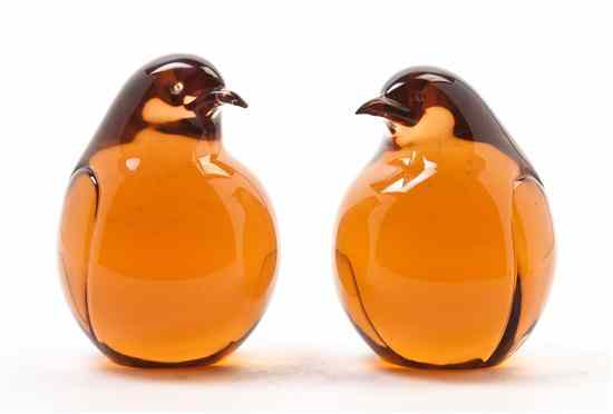 Appraisal: A Pair of Murano Glass Penguins Seguso Height inches