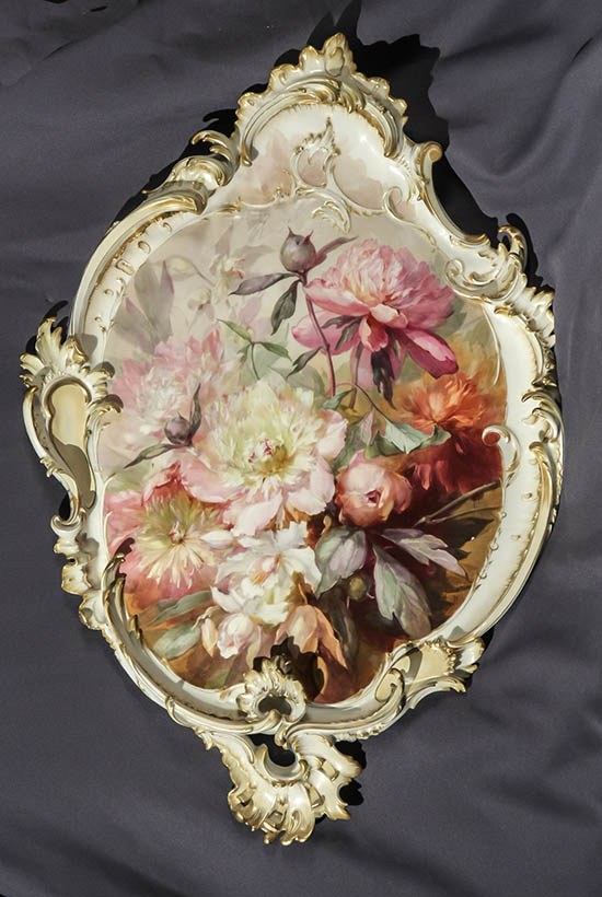 Appraisal: Berlin Floral Cartouche Wall Plaque KPM Franz B Aulich Signed