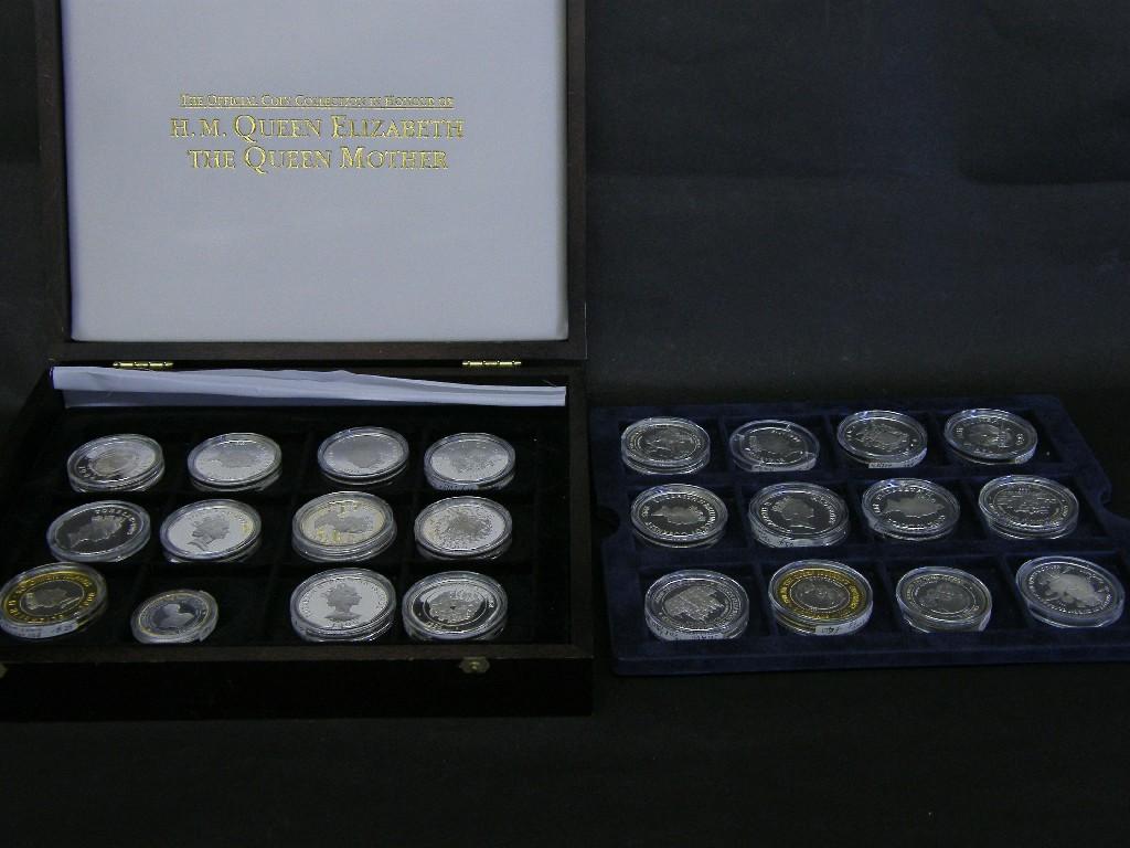 Appraisal: A collection of twenty-four silver coins commemorating Queen Elizabeth The