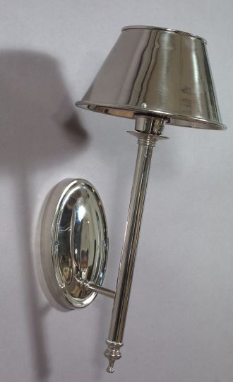 Appraisal: Large Pair of French Chromium Flambeau Wall Lamps of Directoire