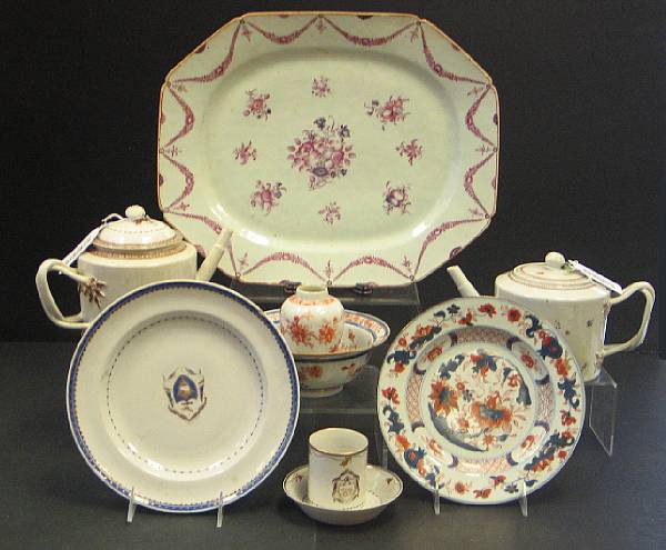 Appraisal: An assembled grouping of Chinese Export polychrome decorated porcelain second