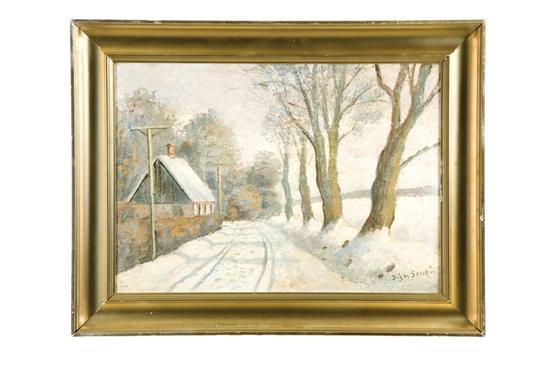 Appraisal: WINTER LANDSCAPE BY SIGURD SCHOU DENMARK - Oil on canvas