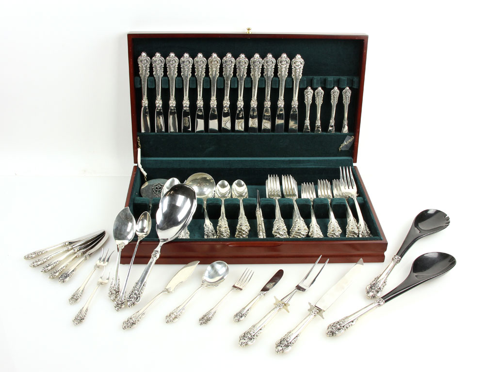 Appraisal: - Wallace Grande Baroque Sterling Flatware Set Wallace Grand Baroque