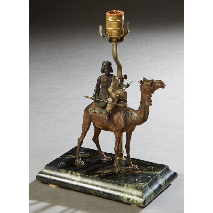 Appraisal: Franz Bergman - Austrian Camel and Rider cold painted Vienna