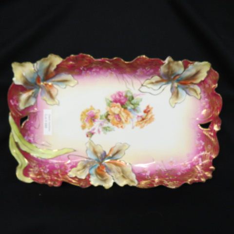 Appraisal: R S Germany Porcelain Dresser Tray floral on scarce orchid