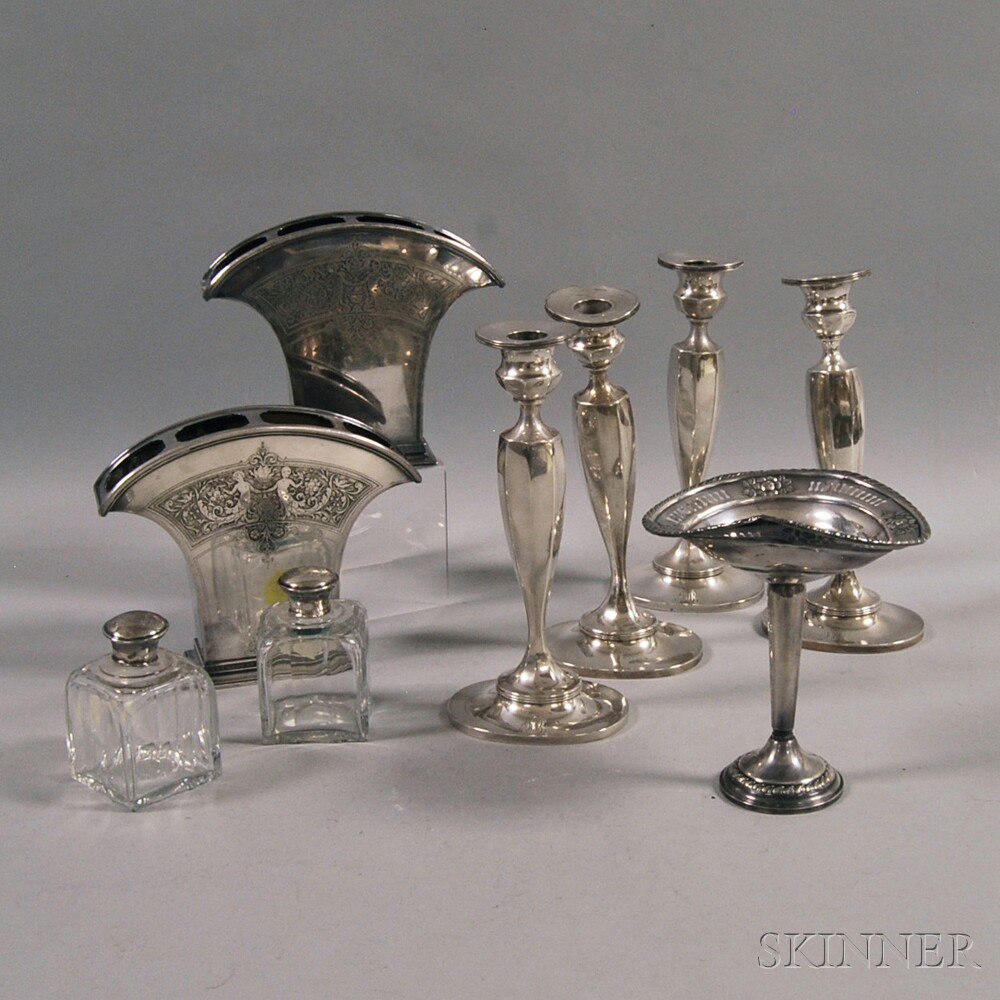 Appraisal: Group of Assorted Tableware a pair of glass containers a