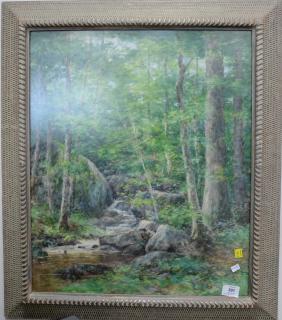 Appraisal: Daniel F Wentworth - watercolor of stream in the woods