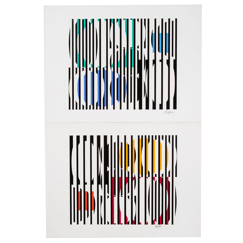 Appraisal: Yaacov Agam Birth Two Trial Prints Israeli b Serigraphs on