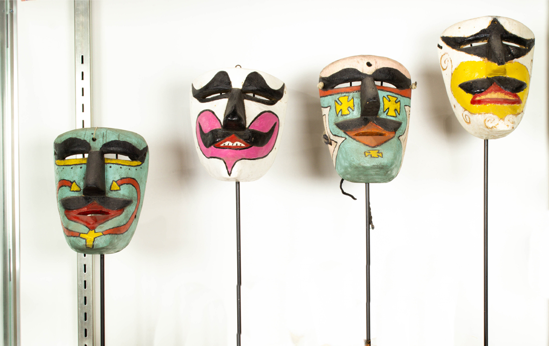 Appraisal: LOT OF MEXICAN VERACRUZ CARVED AND PAINTED CARNAVAL MASKS ON