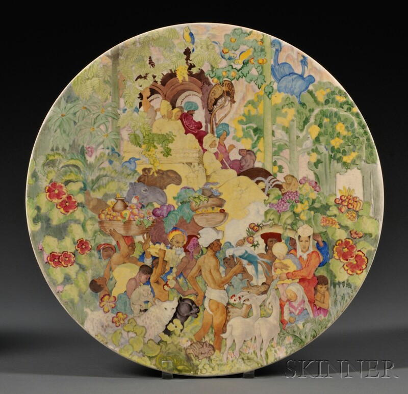 Appraisal: Clarice Cliff Brangwyn Panels Commemorative Charger England th century Wilkinson