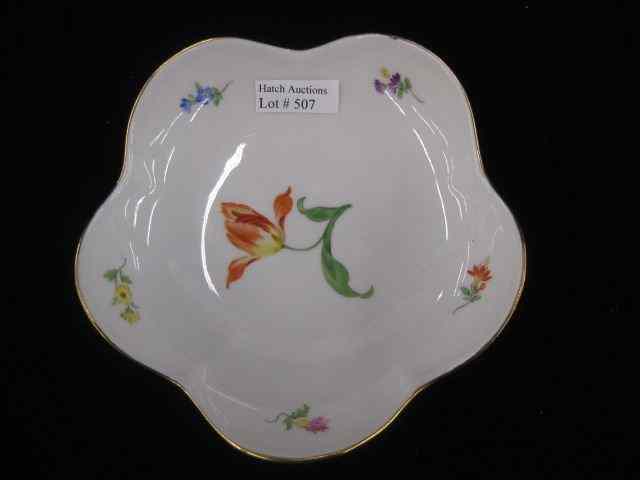 Appraisal: Meissen Porcelain Dish floral sprays insidewith elaborate applied flowers outside