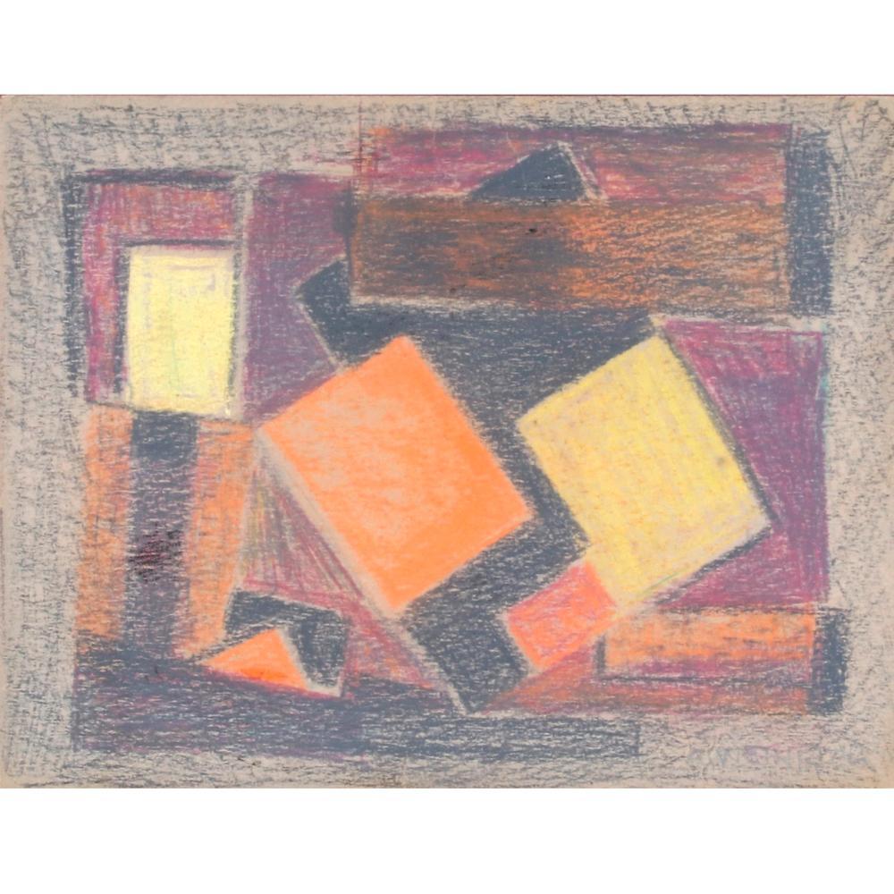 Appraisal: AGNES WEINRICH MASSACHUSETTS IOWA - UNTITLED GEOMETRIC COMPOSITION CA PASTEL