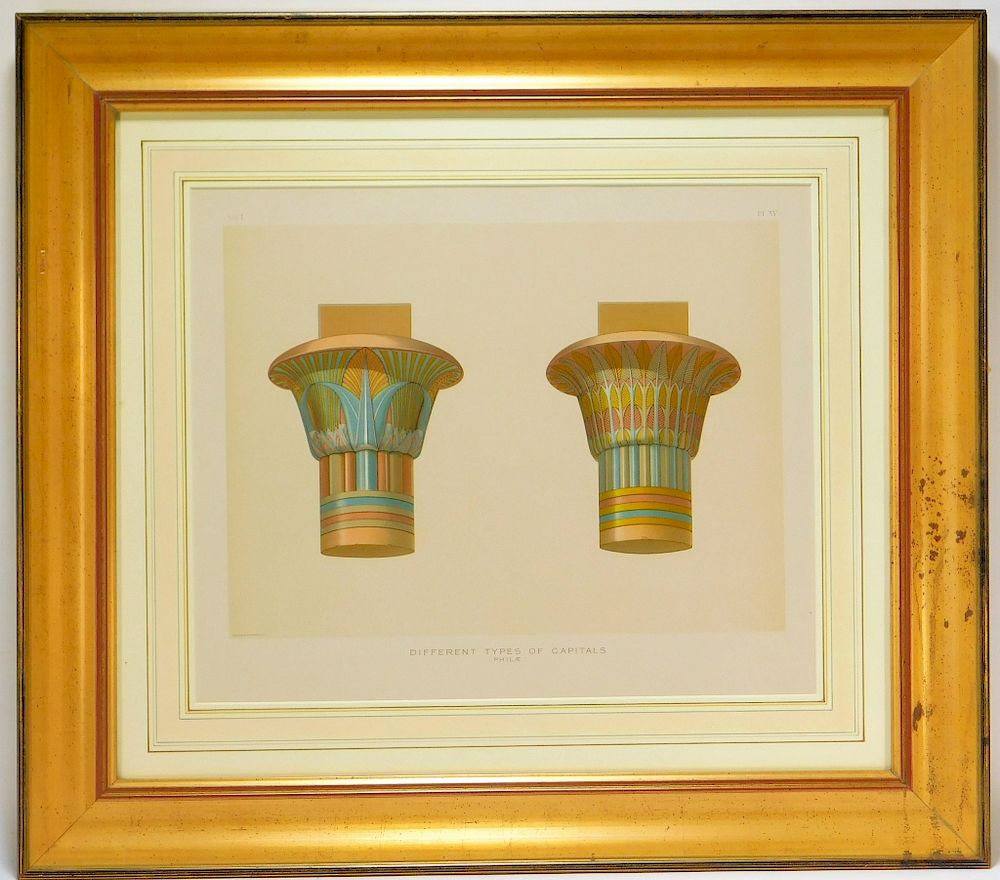 Appraisal: Cosack Co Egyptian Column Capital Lithograph New York Different Types