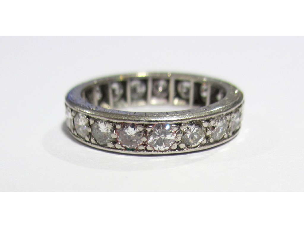 Appraisal: A diamond full eternity ring pave set with nineteen brilliants