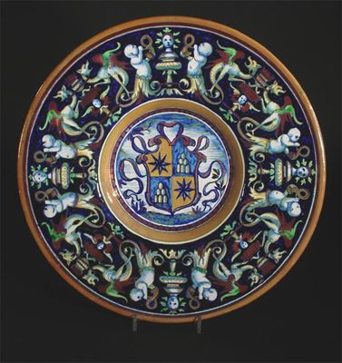 Appraisal: A Cantigalli lustre charger the well decorated with a coat