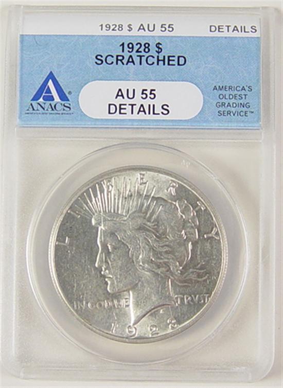 Appraisal: Peace Dollar Key coin in this series Anacs certified and