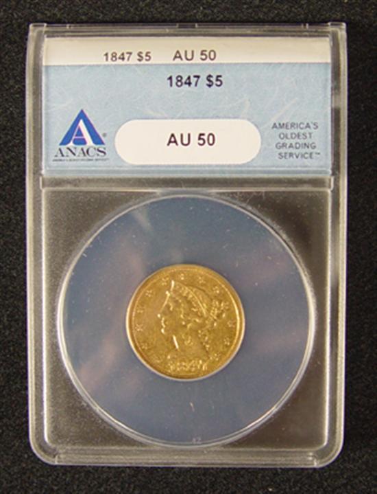 Appraisal: Liberty Gold Coin ANACS certifed and graded AU