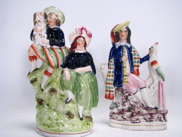 Appraisal: Two Staffordshire figural groupings including grouping depicting musician and exotic