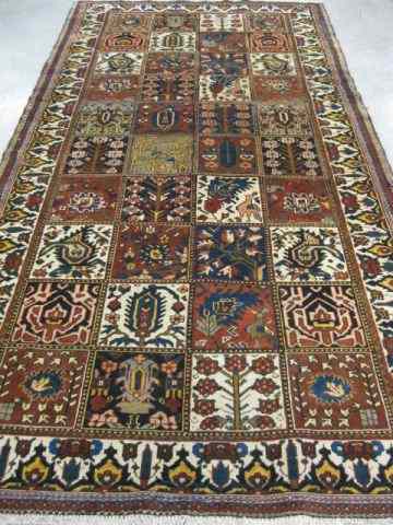 Appraisal: Bakhteiari Persian Handmade Rug panel design with birds flowers geometrics