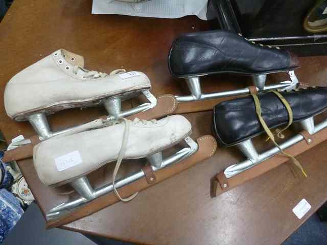 Appraisal: TWO PAIRS OF OLD ICE SKATES