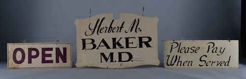 Appraisal: VINTAGE TRADE SIGNSpaint on wood for the Bake MD a