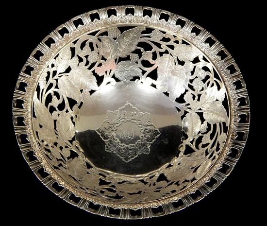 Appraisal: STERLING SILVER Tiffany and Co elaborately pierced sterling bowl with