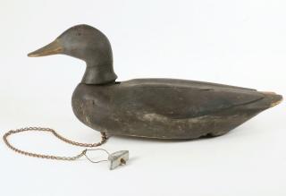 Appraisal: RARE GUS WILSON ROCKING HEAD DECOY Black Duck with a