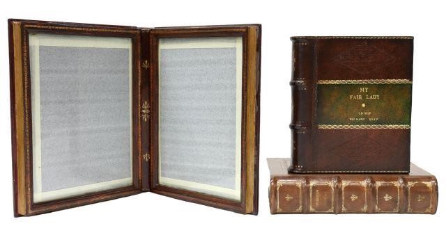 Appraisal: lot of Book-form picture frames and table box Maitland-Smith late