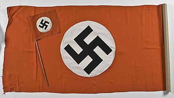 Appraisal: German WWII Party Flags Lot of Two This large German