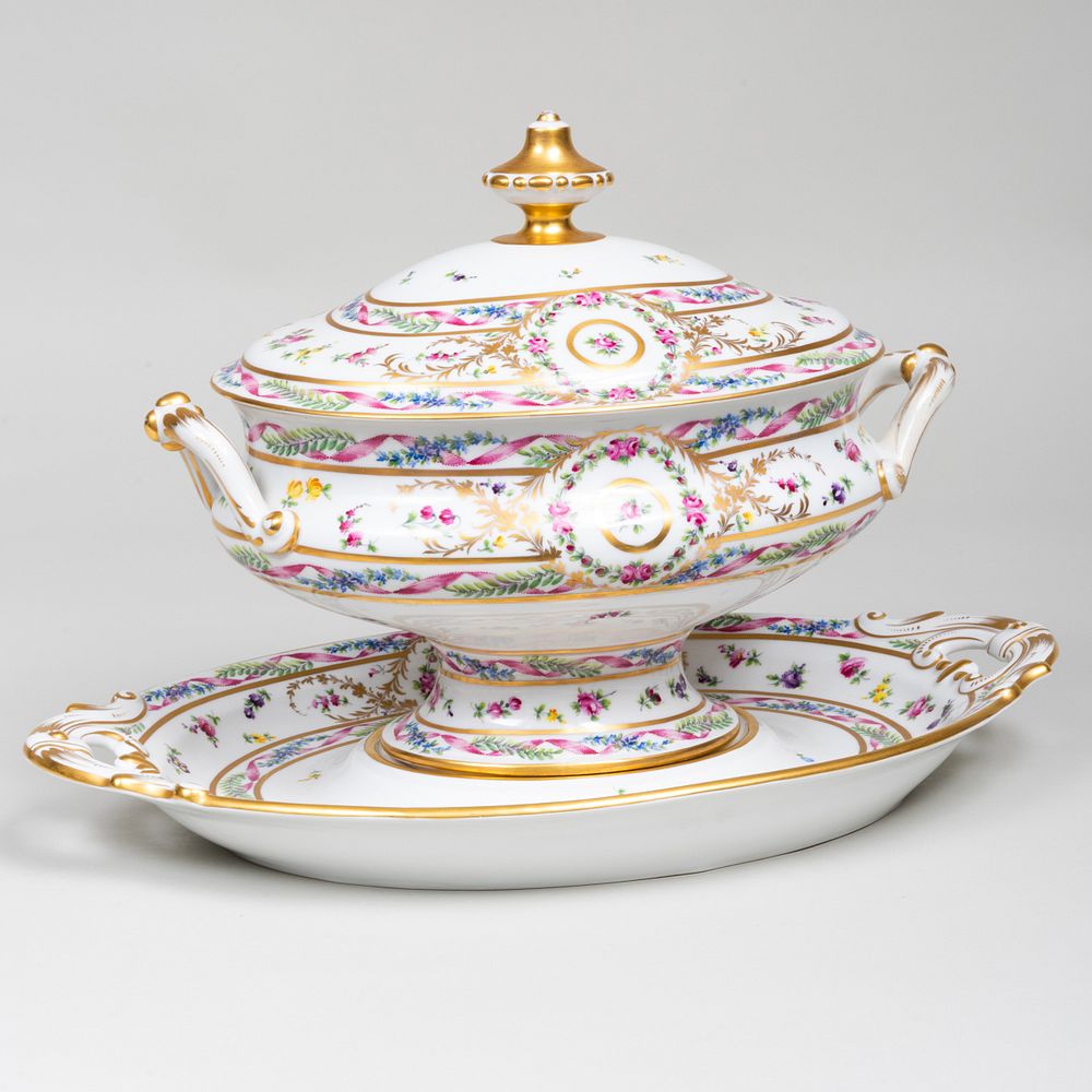 Appraisal: Limoges for Tiffany Co Private Stock Porcelain Tureen Cover and