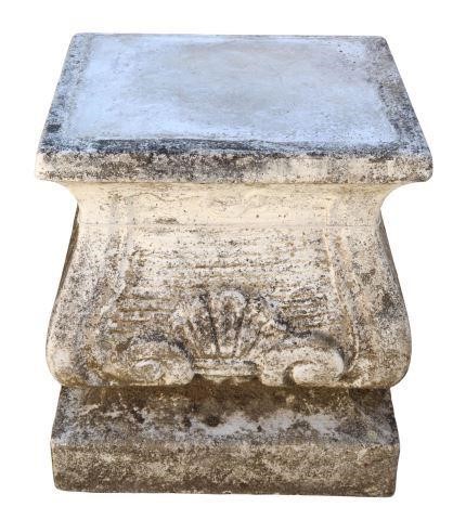 Appraisal: Large cast stone garden plinth thc the pedestal of shaped