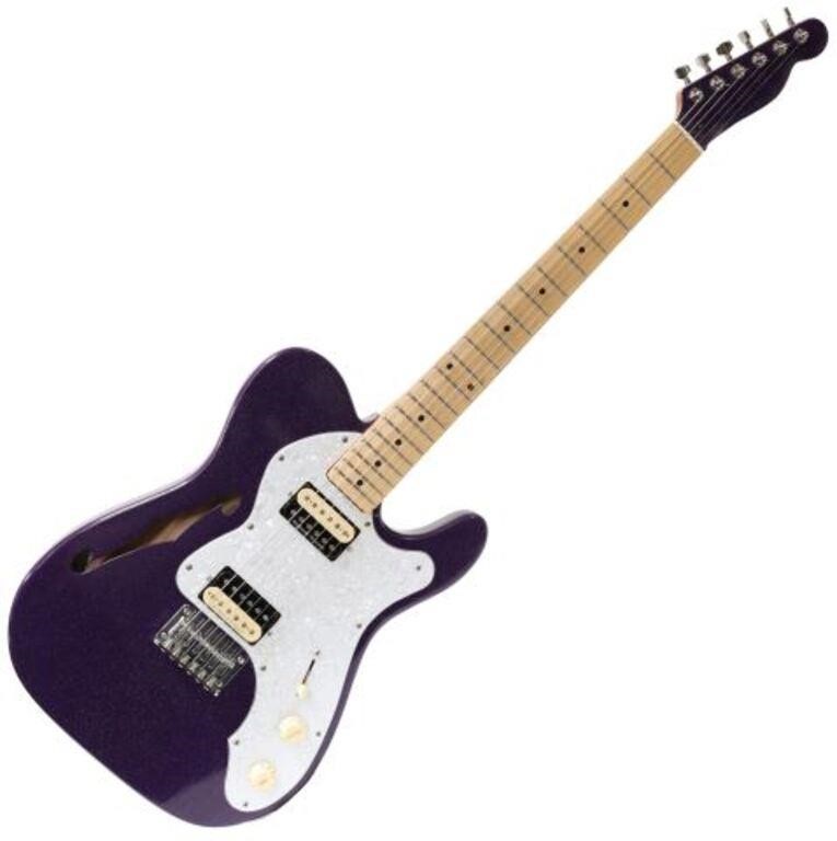 Appraisal: Custom purple sparkle finish semi hollow body T style guitar