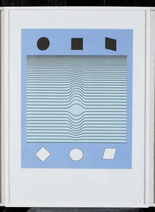 Appraisal: VASARELY VICTOR Hungary - Annet-sur-Marne Composition Silk screen Signed lower