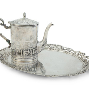 Appraisal: Two Continental Silver Articles th Century comprising a German teapot