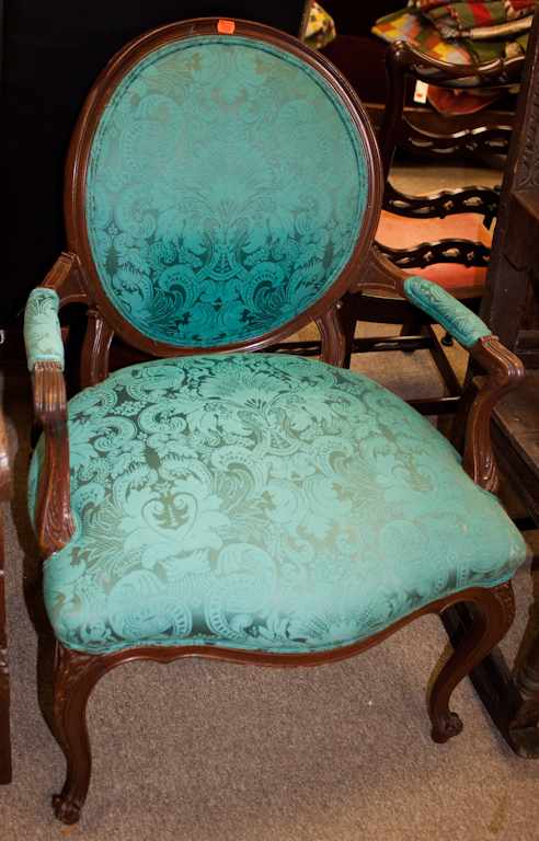 Appraisal: Louis XV style upholstered armchair Estimate - No condition report